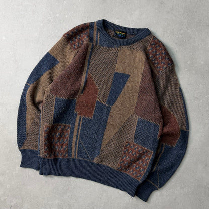 80's O'Neill Patchwork Knit Jumper (S)