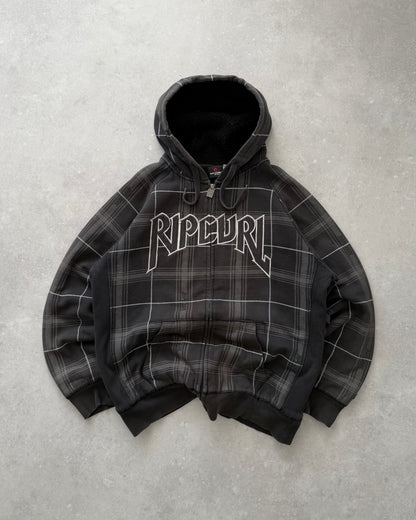 Vintage Rip Curl Plaid Full Zip Hoodie (XL)