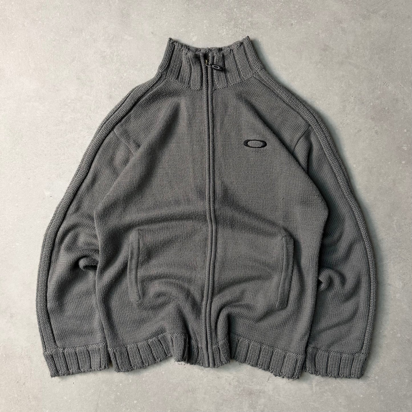 00’s Oakley Zip-up Knit Jumper (L)