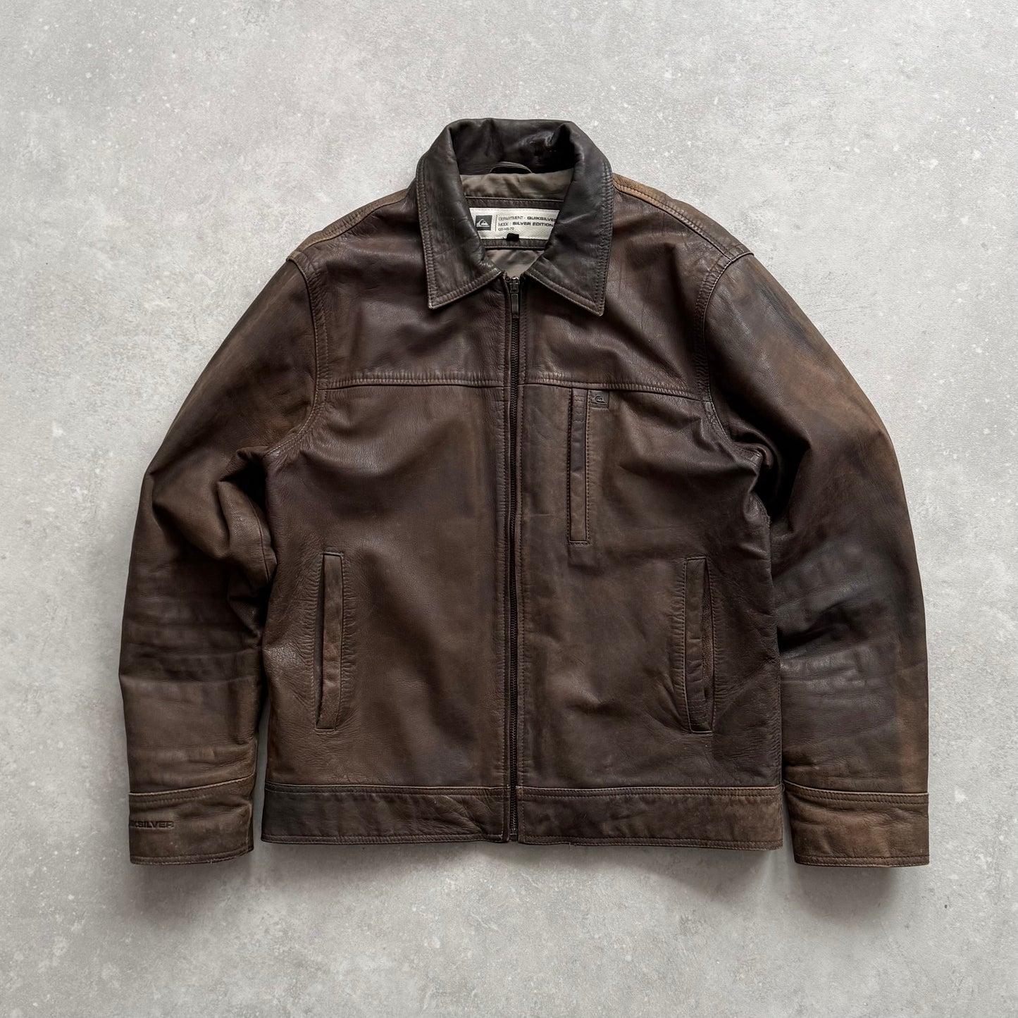 00's Quiksilver Leather Jacket (L)