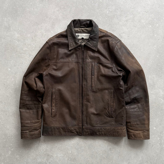 00's Quiksilver Leather Jacket (L)