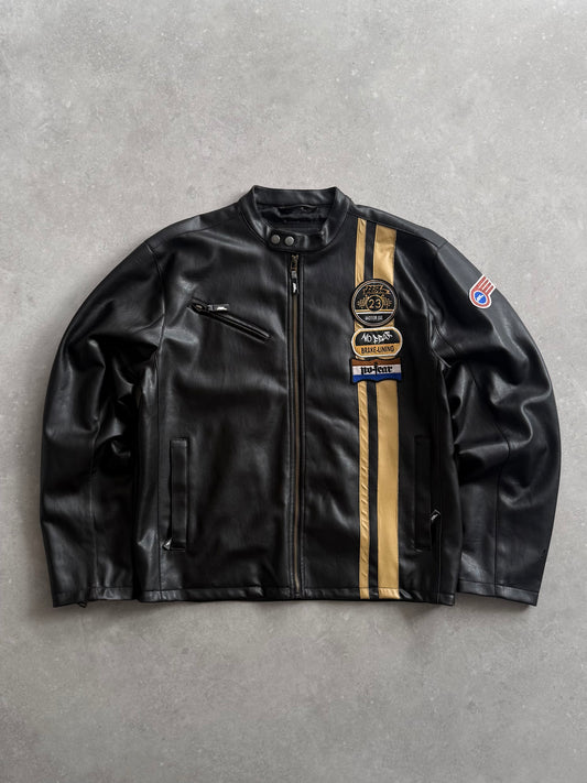 Vintage No Fear Faux Leather Jacket (M)