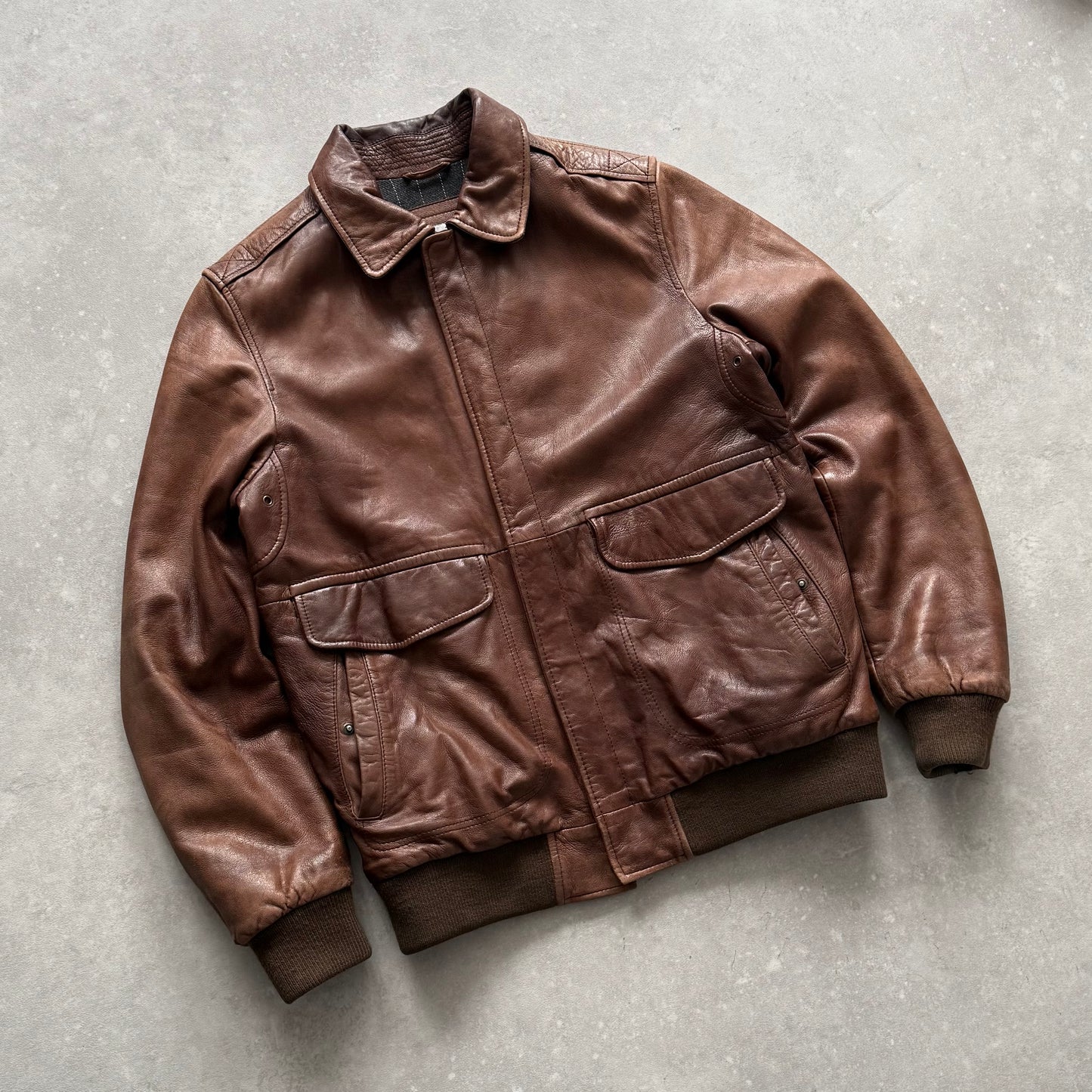 00's Quiksilver  Leather Jacket (L)