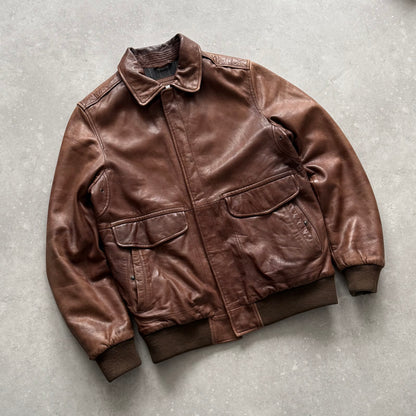 00's Quiksilver  Leather Jacket (L)