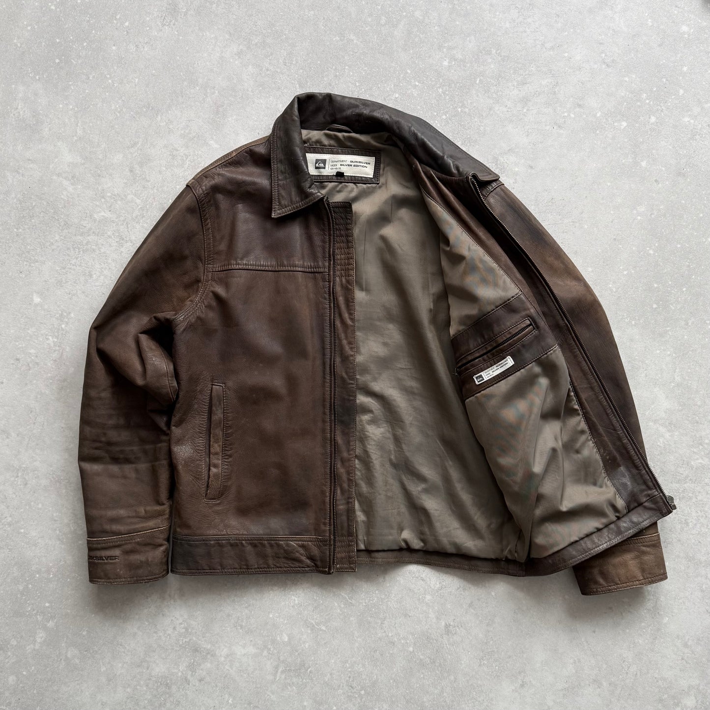 00's Quiksilver Leather Jacket (L)