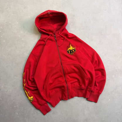 00's Flame Zip Up Hoodie (M)