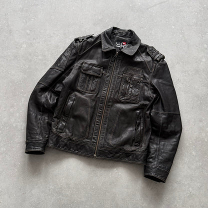 00's Quiksilver Leather Jacket (M)