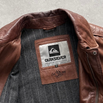 00's Quiksilver  Leather Jacket (L)