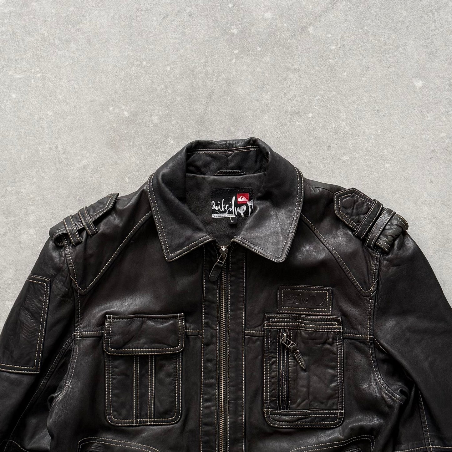 00's Quiksilver Leather Jacket (M)