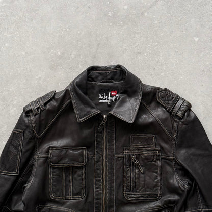 00's Quiksilver Leather Jacket (M)