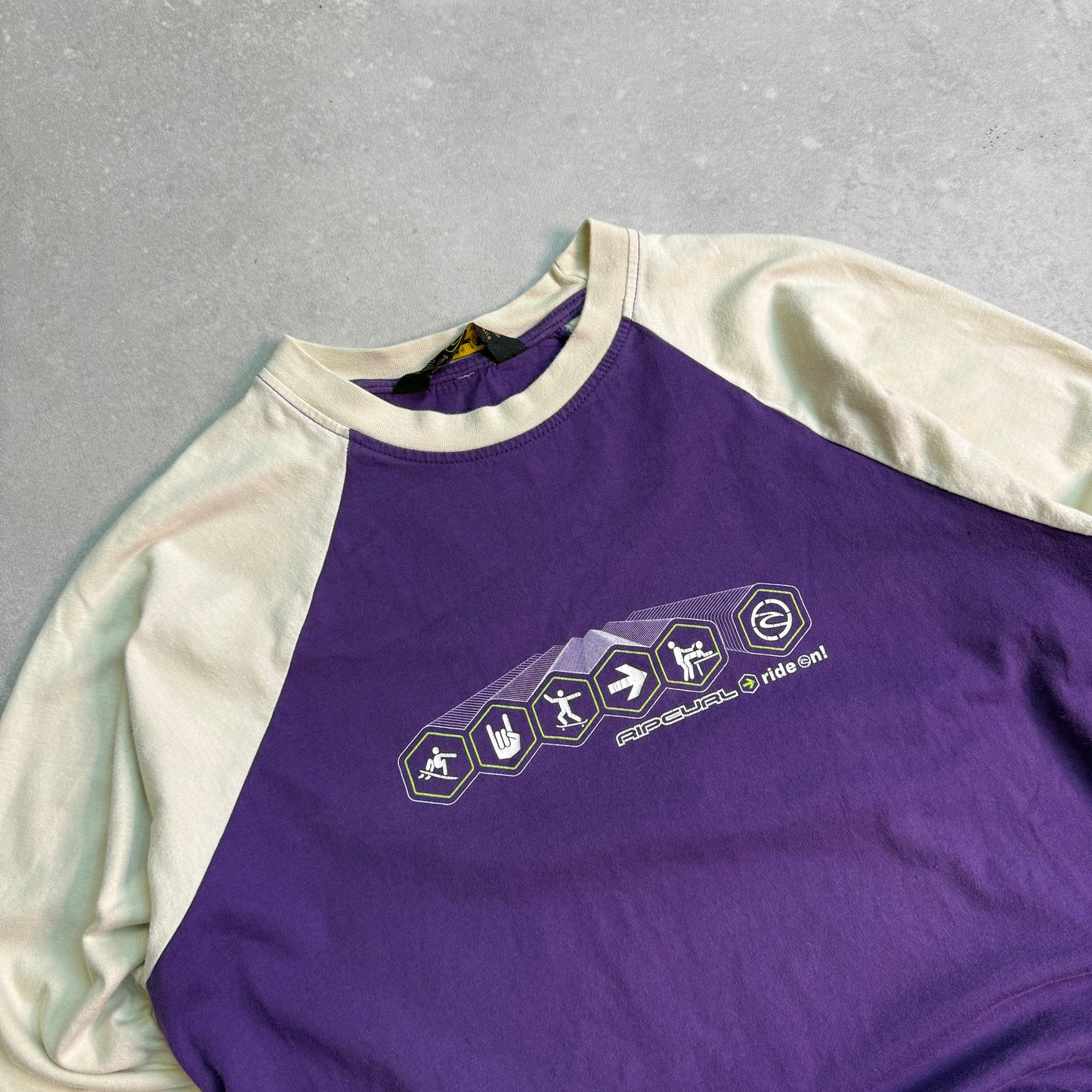 00's Rip Curl Sessions 3/4 Sleeve T-shirt (S)